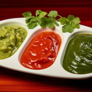 Tamarind sauce/Mint sauce/Onion relish